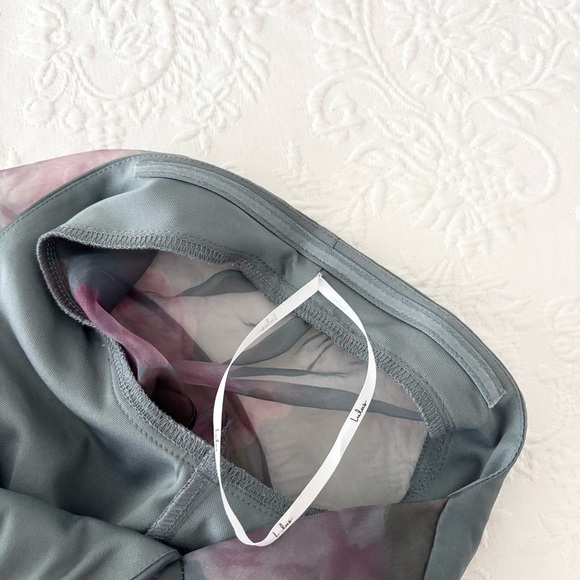 NWOT Lulus Mesmerizing Mood Slate Floral Organza Ruffled A-Line Midi Dress Small - Picture 6 of 8